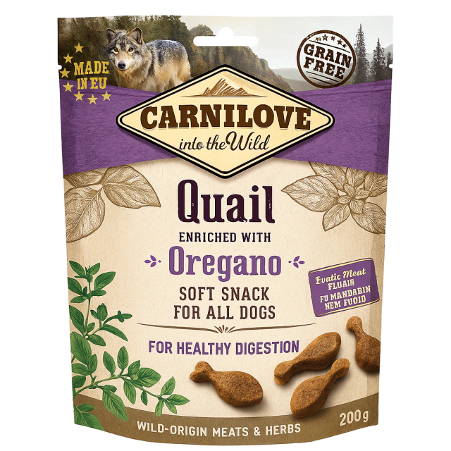 Snack Macio Codorna Com Oregano-Carnilove-200g