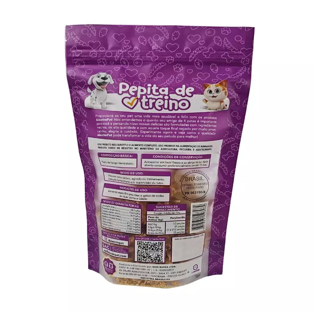 Petisco Natural para Cães e Gatos - Pepita De Treino( Peito De Frango Desidratado) 70g-Alecrim Pet - Imagem 2