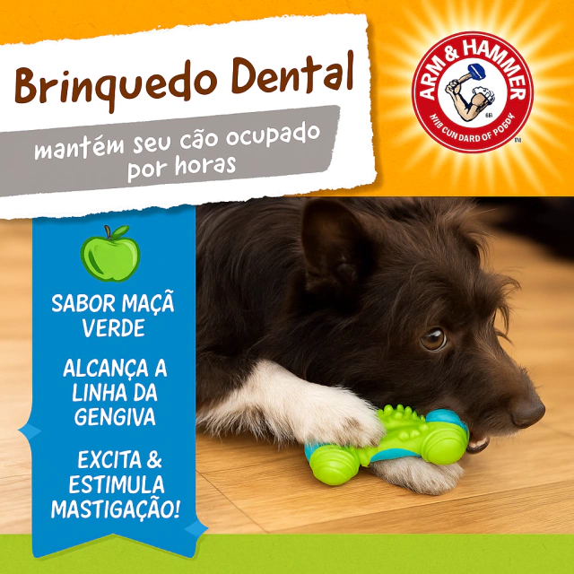 Brinquedo Dental Arm e Hammer Nubbies Duality - Sabor Maça Verde - Imagem 3