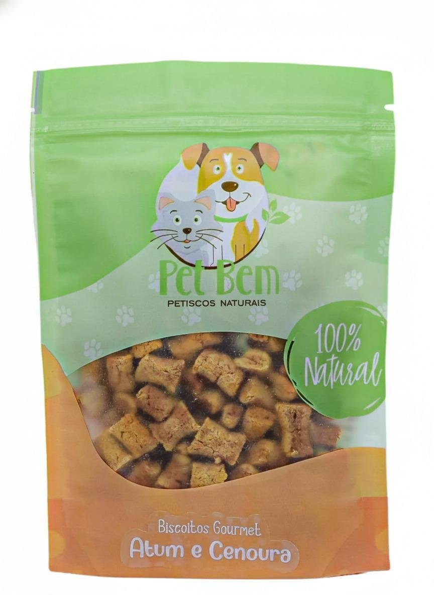 Biscoito Atum e Cenoura100g -Petisco Natural Para Cães-Pet Bem